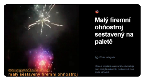 Zahradní ohňostroj - sestavená paleta.